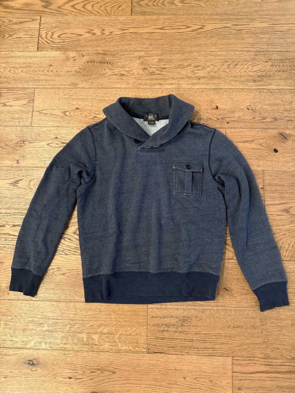 Double RL RRL shawl-collared sweatshirt - Picture 2 of 4